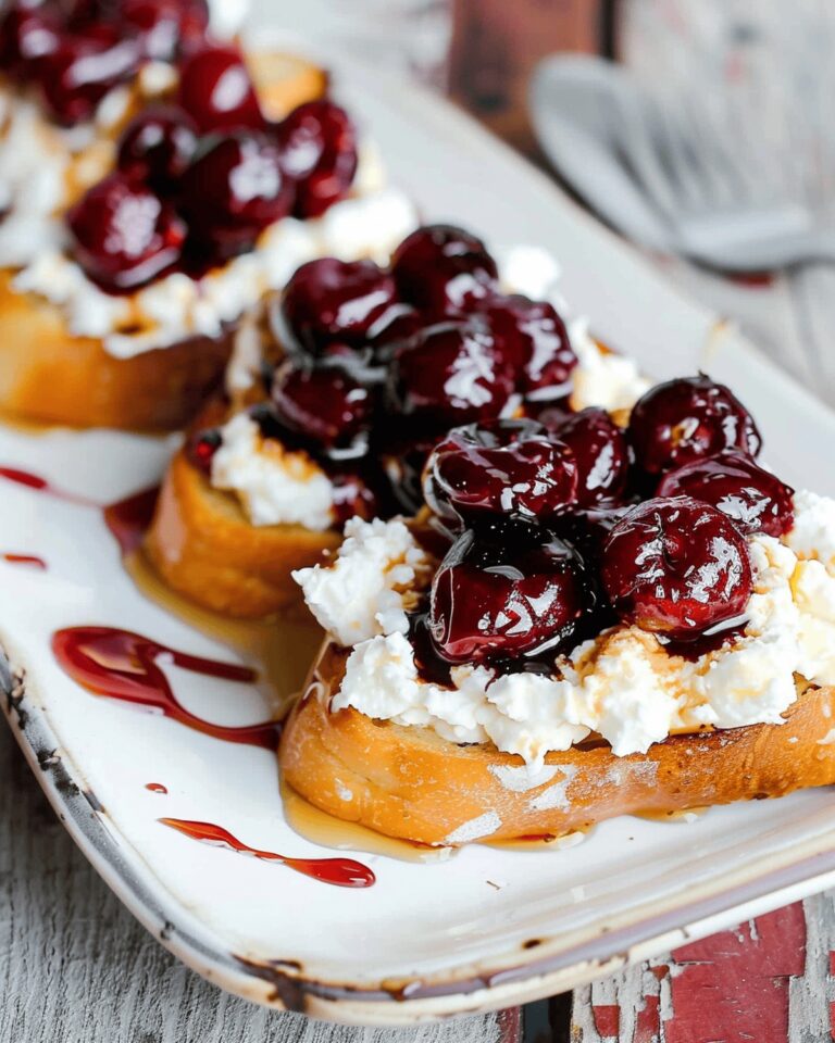 Sweet Honey Roasted Cherry & Ricotta Toast Recipe