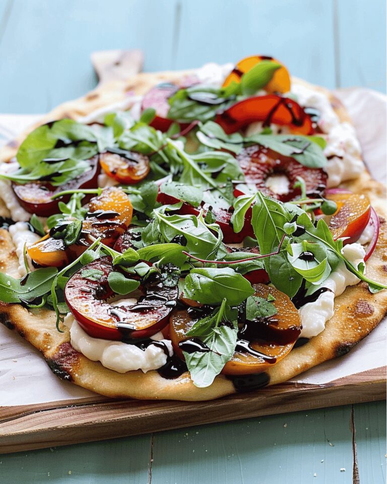 Rustic Plum & Burrata Flatbread Recipe