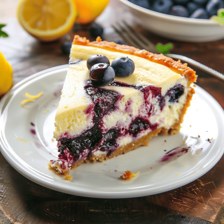Lemon Blueberry Swirl Cheesecake Recipe