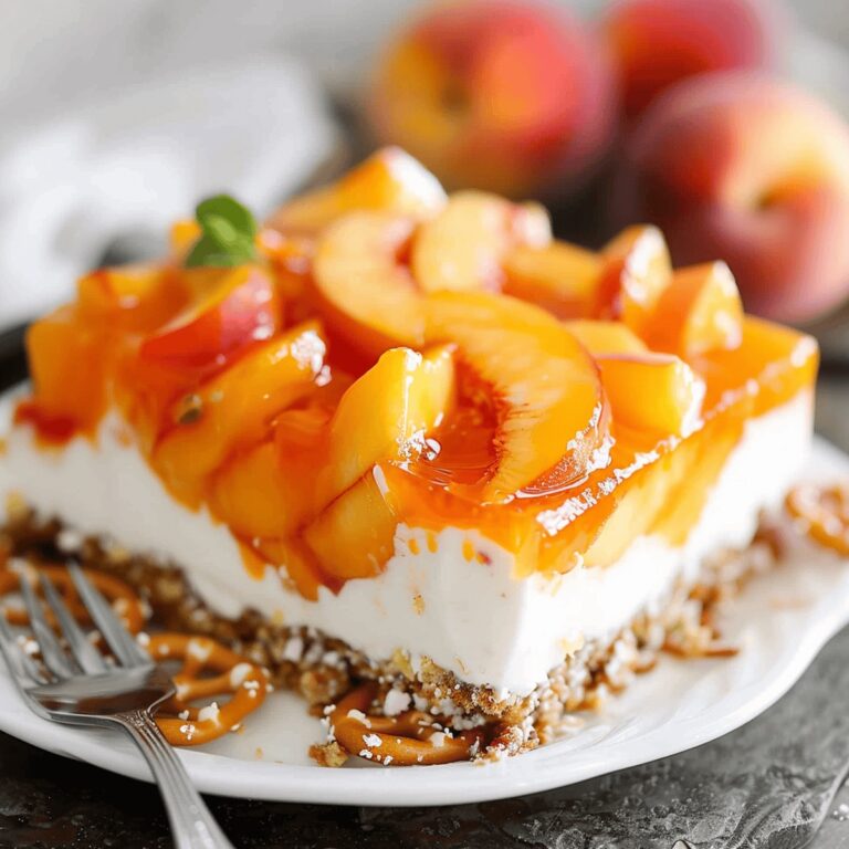 Dreamy Peach Pretzel Salad Dessert Recipe