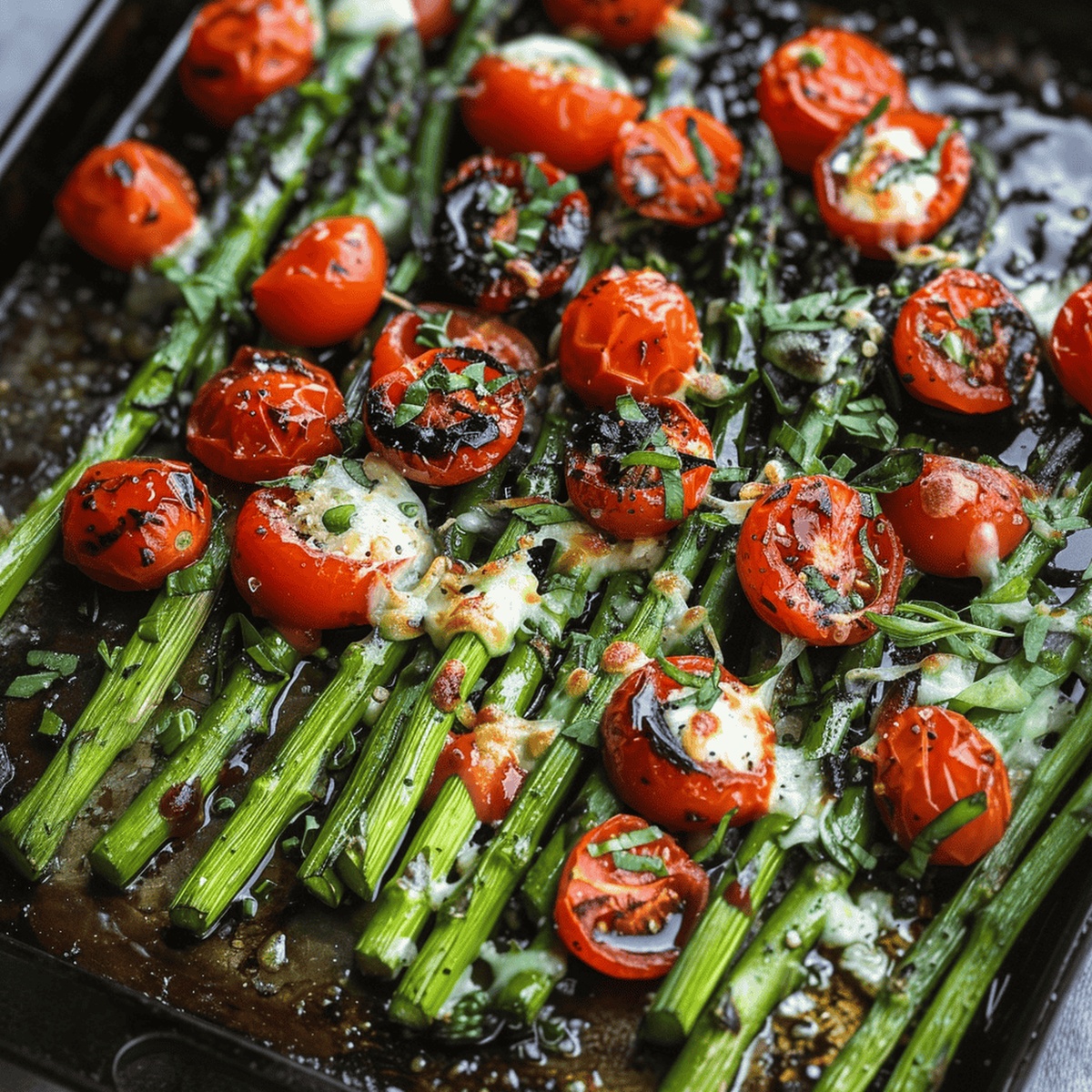 Parmesan Roasted Asparagus And Tomatoes Recipe