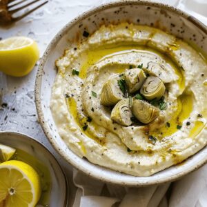 Vibrant Lemon Artichoke Hummus Recipe