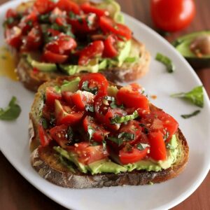 Avocado And Tomato Bruschetta Toast Recipe