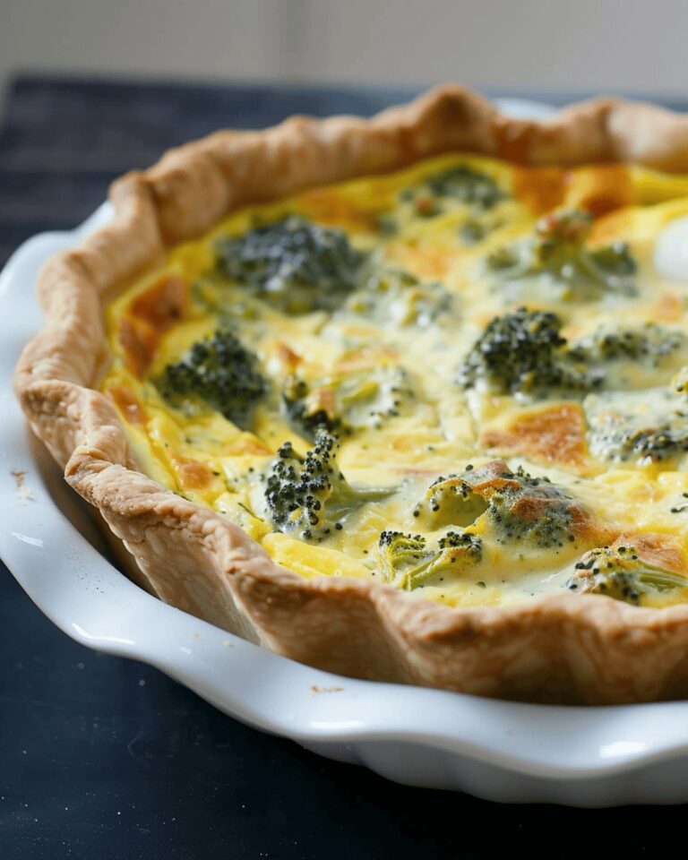 Rustic Broccoli Garlic Quiche Recipe