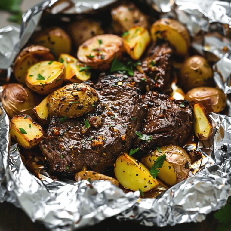Grilled Garlic Steak & Potatoes Recipe