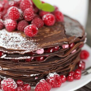 Chocolate Raspberry Crepe Cake Recipe