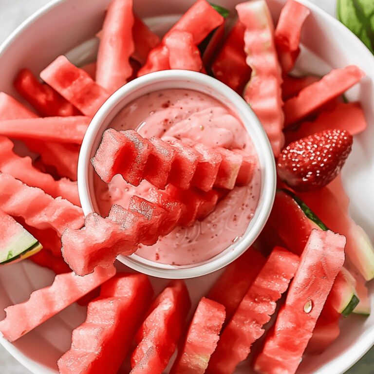Crispy Watermelon Fries With Strawberry Dip Recipe