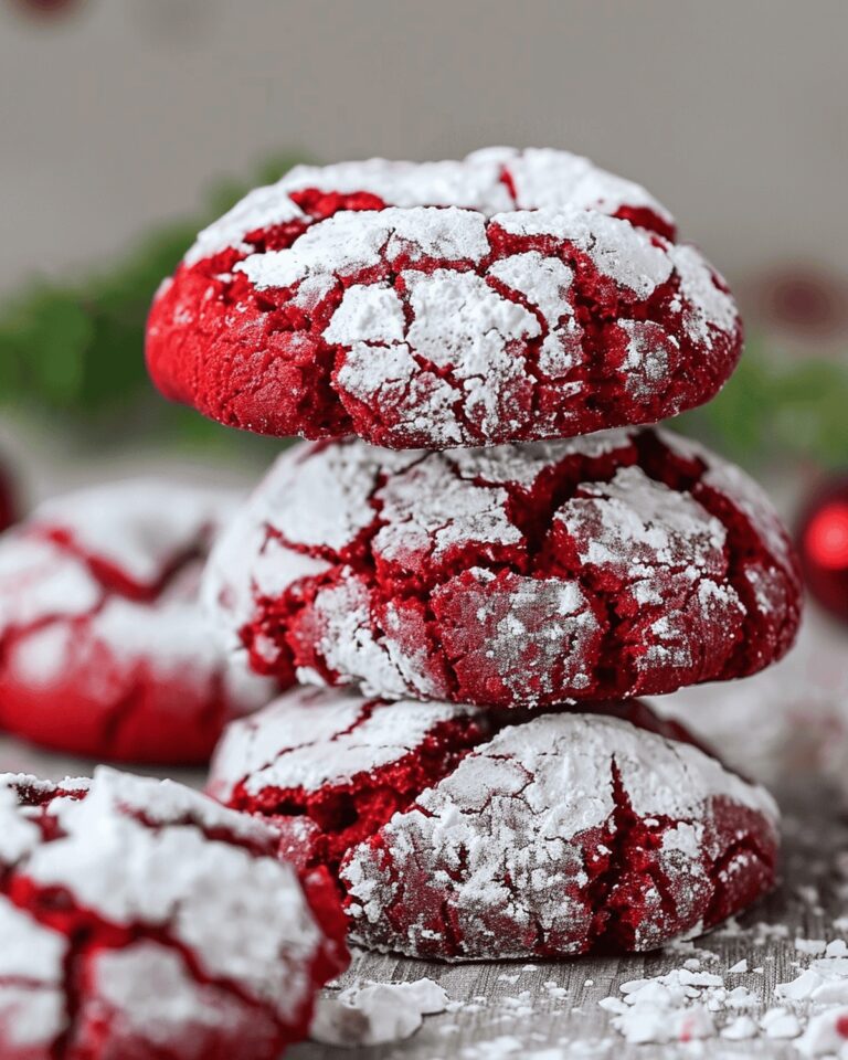 Velvety Red Velvet Crinkle Cookies Recipe