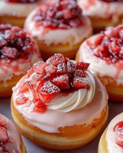 Strawberry Cheesecake Delight Donuts Recipe