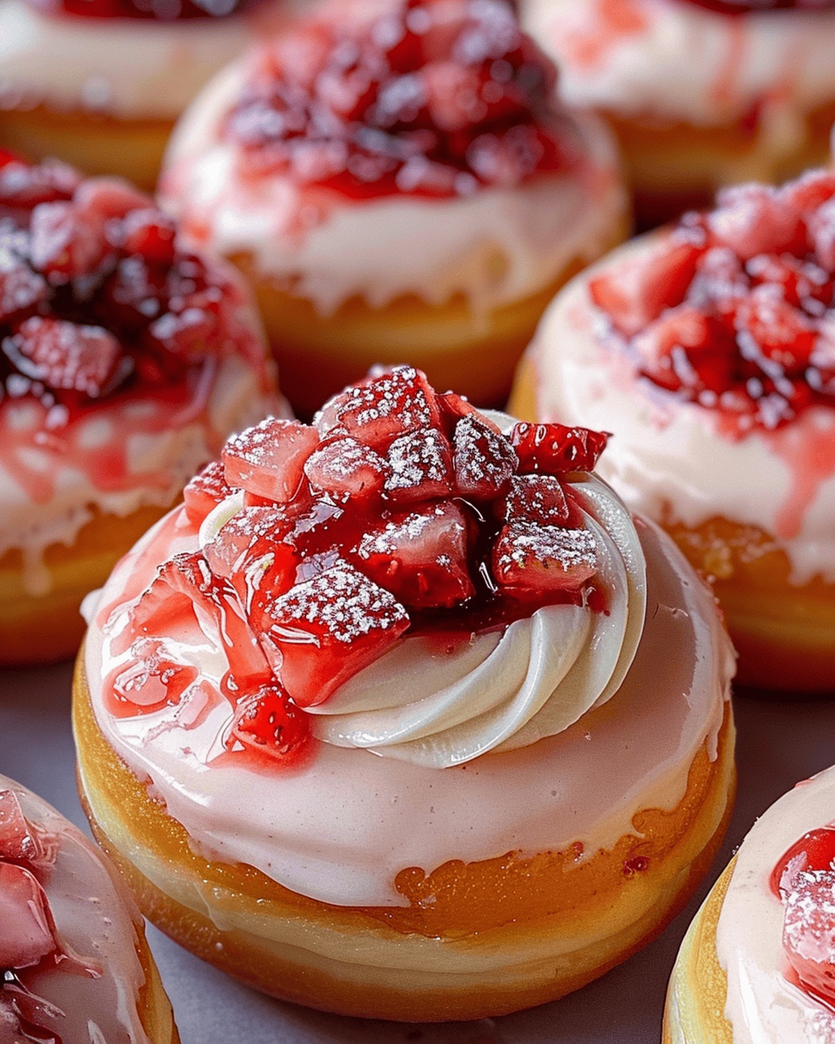 Strawberry Cheesecake Delight Donuts Recipe