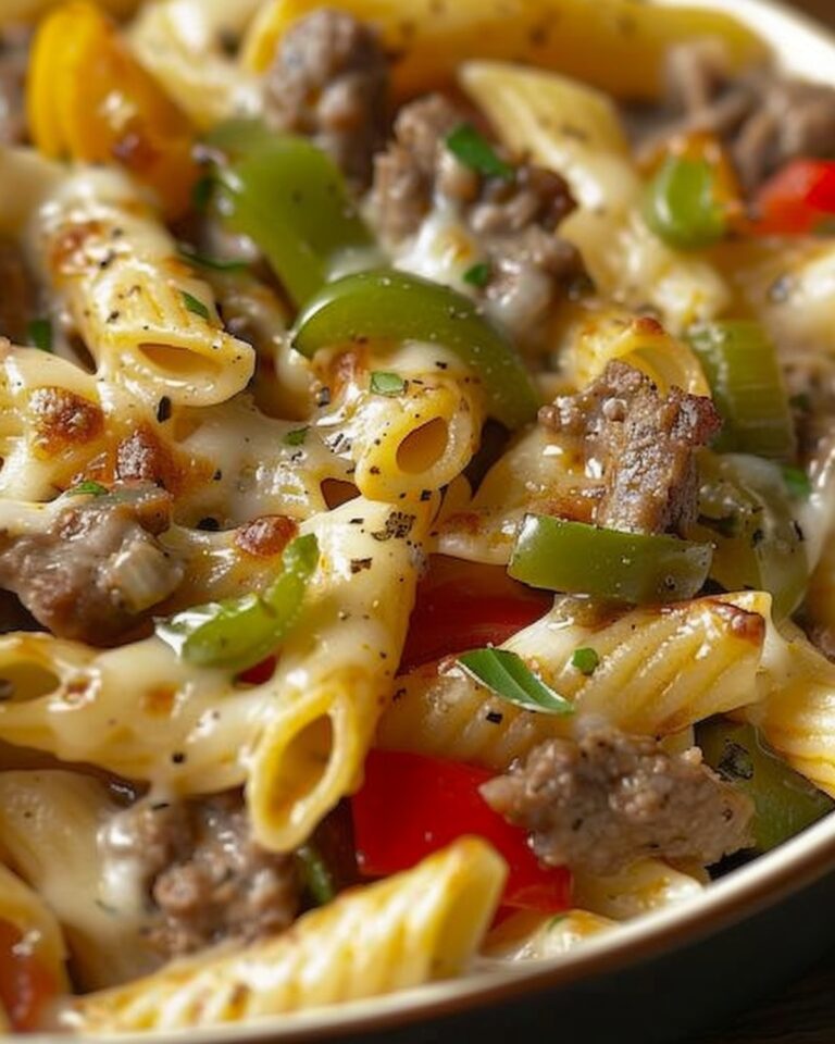 Philly Cheesesteak Pasta Bake Recipe