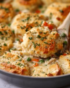 Skillet Chicken Pot Pie With Cheesy Garlic Biscuits Recipe