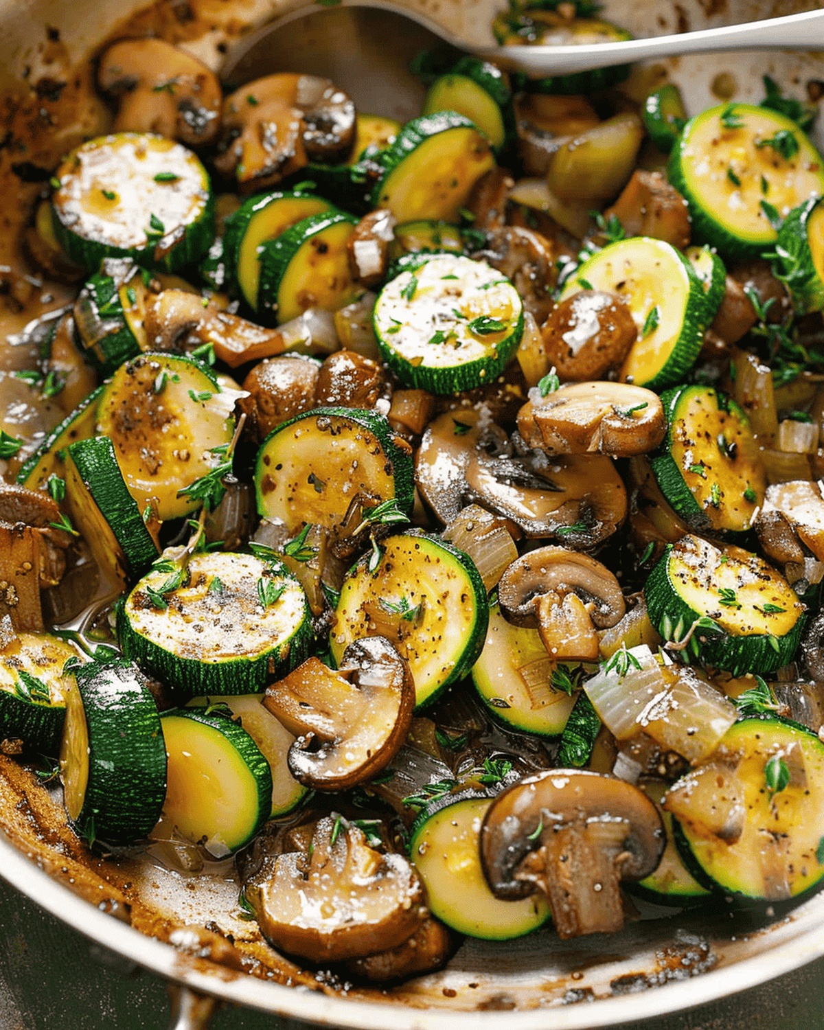 Rustic Skillet Zucchini And Mushrooms Recipe