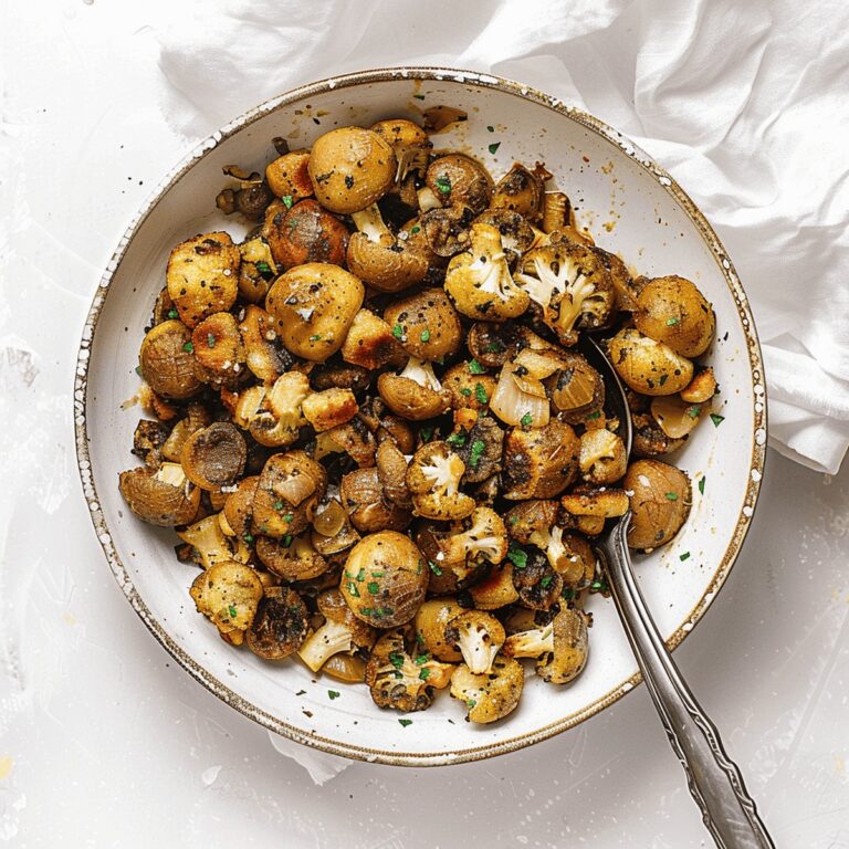 Hearty Garlic Mushrooms Cauliflower Skillet Recipe