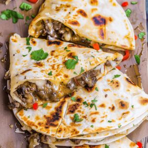 Cheesy Philly Cheesesteak Quesadilla Recipe