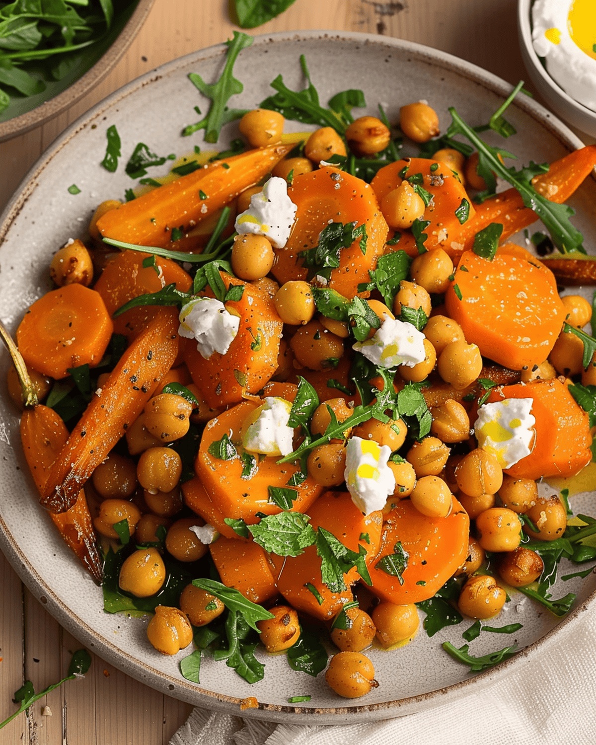 Crispy Roasted Chickpeas And Carrots With Whipped Chvre Recipe