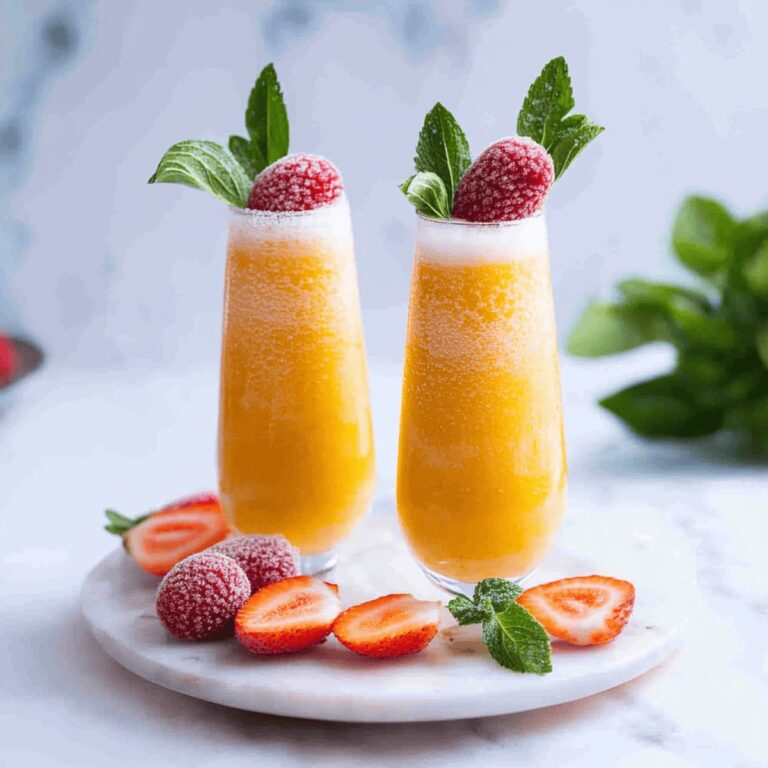 Sparkling Peach Bellini Mocktail Recipe