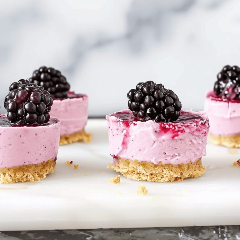 No Bake Mini Blackberry Cheesecakes Recipe