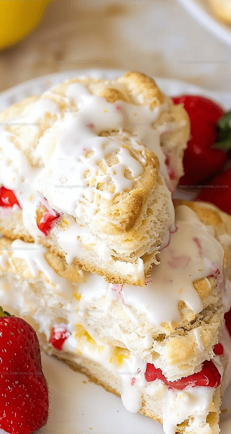Zesty Strawberry Lemon Cream Scones Recipe for Beginners - Online Food Blog